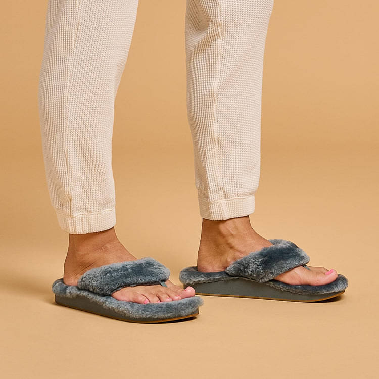     			Shoemusq Grey Women's Thong Flip Flop
