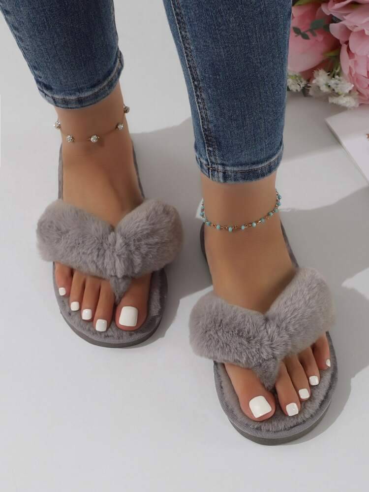     			Shoemusq Grey Women's Thong Flip Flop