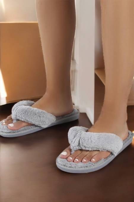     			Shoemusq Grey Women's Thong Flip Flop