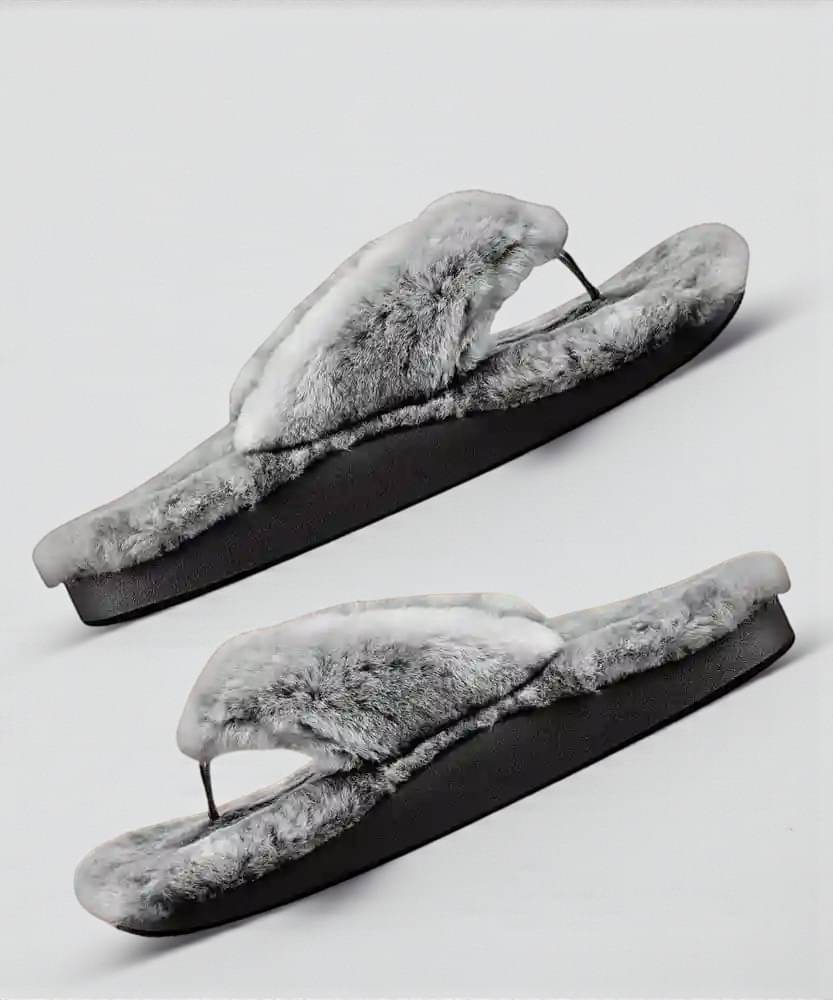     			Shoemusq Grey Women's Thong Flip Flop