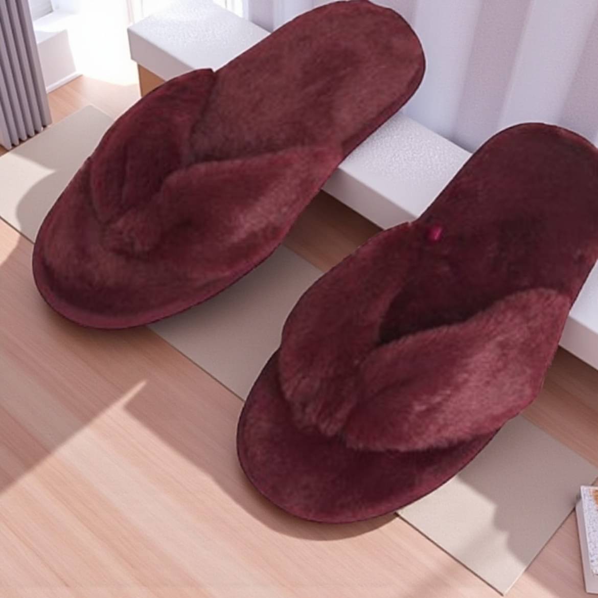     			Shoemusq Maroon Women's Thong Flip Flop