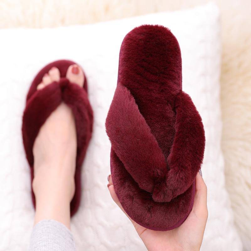    			Shoemusq Maroon Women's Thong Flip Flop