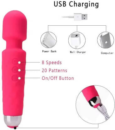 xwipe Cordless Rechargeable Personal Body Wand Massager Machine with 20 Vibration Modes & Water Resistant Magic Mate Handheld Cordless Personal Body Massager for Women & Men xwipe Cordless Rechargeable Personal Body Wand Massager Machine with 20 Vibration Modes & Water Resistant Magic Mate Handheld Cordless Personal Body Massager for Women & Men