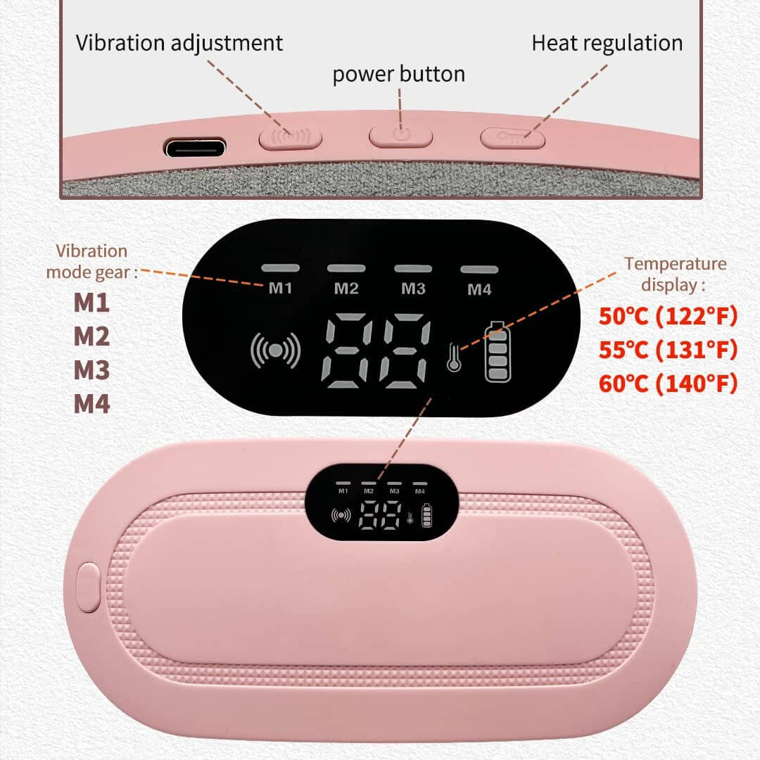 xwipe Menstrual Heating Pad With 3 Heat Levels and 3 Vibration Modes, Portable Fast Relief for Cramps During Period, Ideal Gift for Women and Girls (Pink) xwipe Menstrual Heating Pad With 3 Heat Levels and 3 Vibration Modes, Portable Fast Relief for Cramps During Period, Ideal Gift for Women and Girls (Pink)