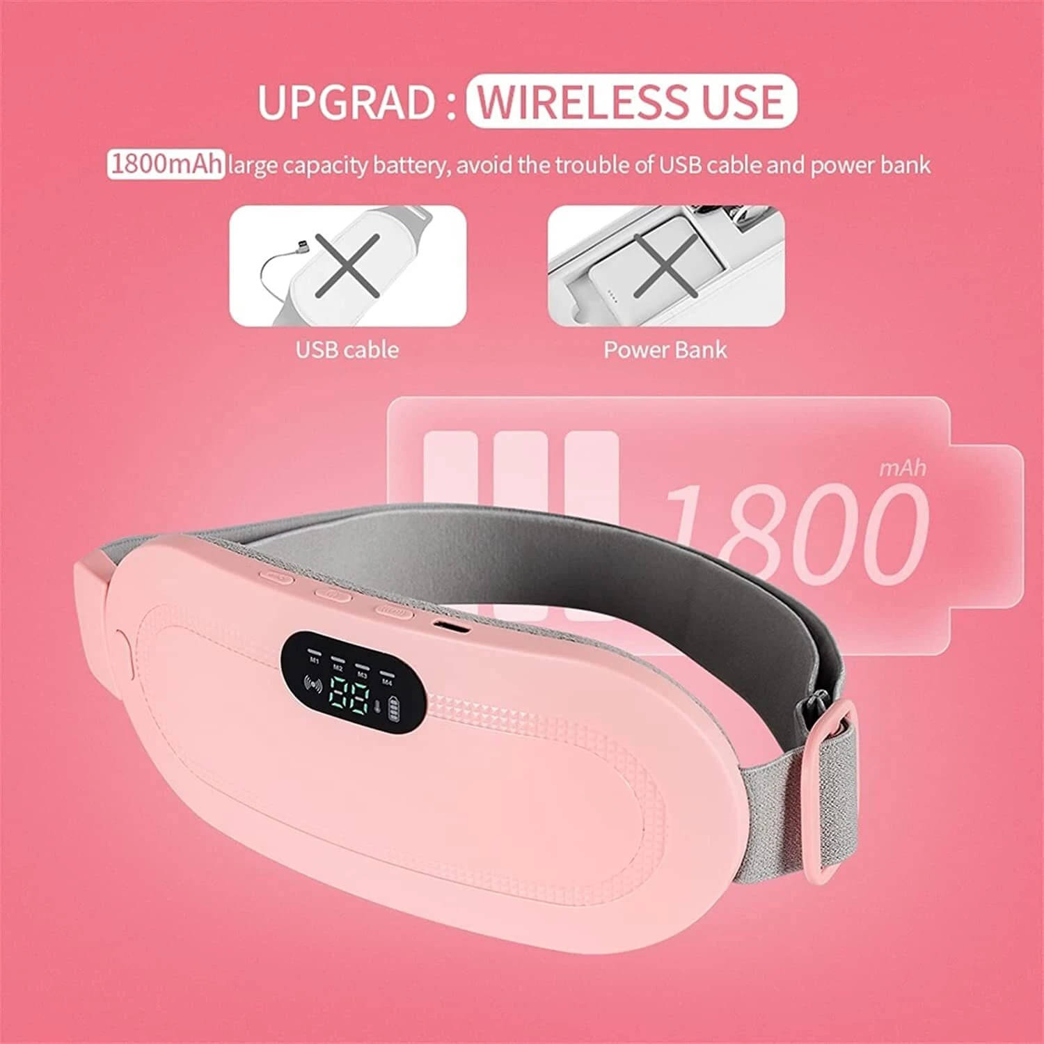 xwipe Portable Cordless Heating Pad for Menstrual Cramps Relief, for Stomach, Speed Temperature Adjustment and Speed Massage Modes, Back and Belly Heating Pad for Women xwipe Portable Cordless Heating Pad for Menstrual Cramps Relief, for Stomach, Speed Temperature Adjustment and Speed Massage Modes, Back and Belly Heating Pad for Women