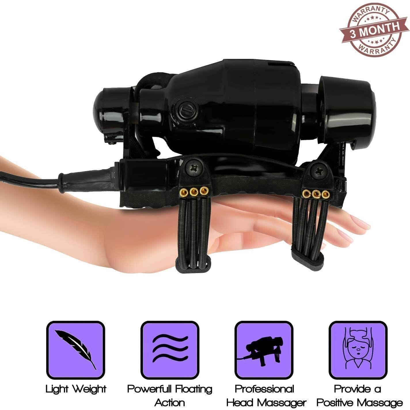 xwipe Powerful Black Electric Handheld Double Speed Floating Action Massager for head & body pain relief (Black) xwipe Powerful Black Electric Handheld Double Speed Floating Action Massager for head & body pain relief (Black)