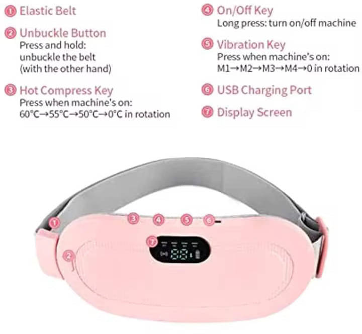 xwipe Thermal Pads for Cramps, Period Cramp Massager, Wireless Portable Heating Pad with 6 Heat Levels & 6 Massage Modes, Heating Pad xwipe Thermal Pads for Cramps, Period Cramp Massager, Wireless Portable Heating Pad with 6 Heat Levels & 6 Massage Modes, Heating Pad