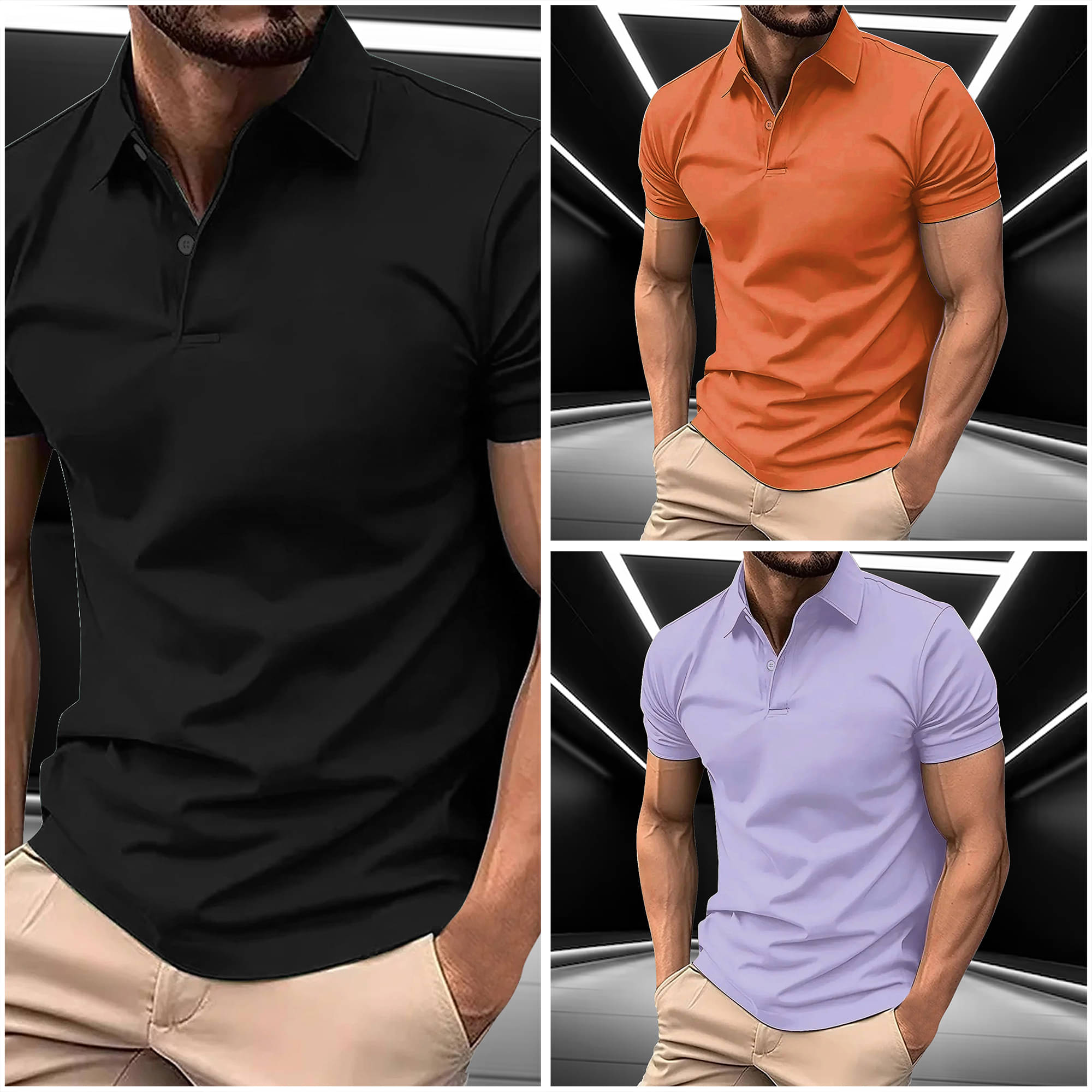 AIN6 Men Cotton Blend Regular Fit Solid Polo T Shirt ( Orange ) AIN6 Men Cotton Blend Regular Fit Solid Polo T Shirt ( Orange )