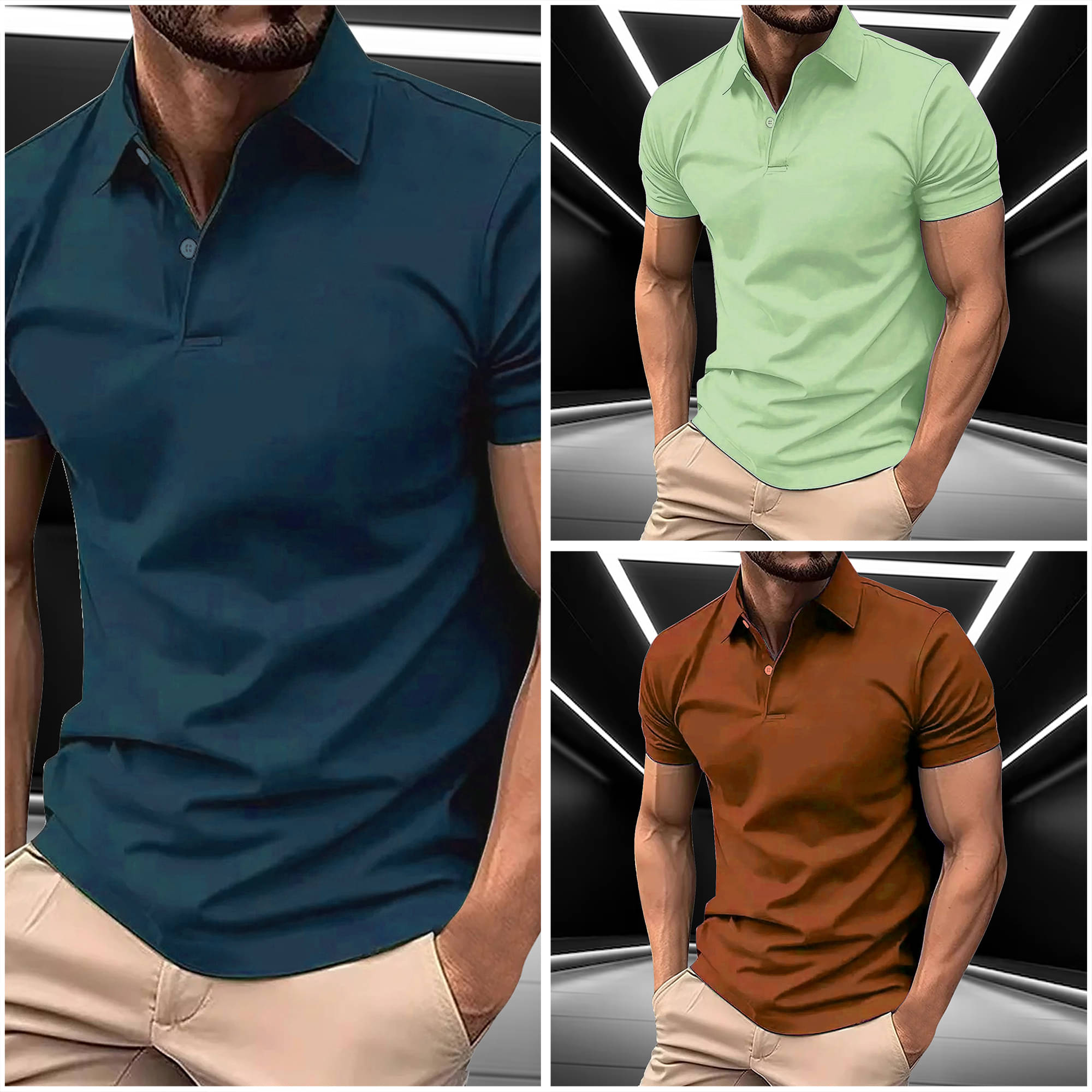 AIN6 Men Cotton Blend Regular Fit Solid Polo T Shirt ( Sea Green ) AIN6 Men Cotton Blend Regular Fit Solid Polo T Shirt ( Sea Green )
