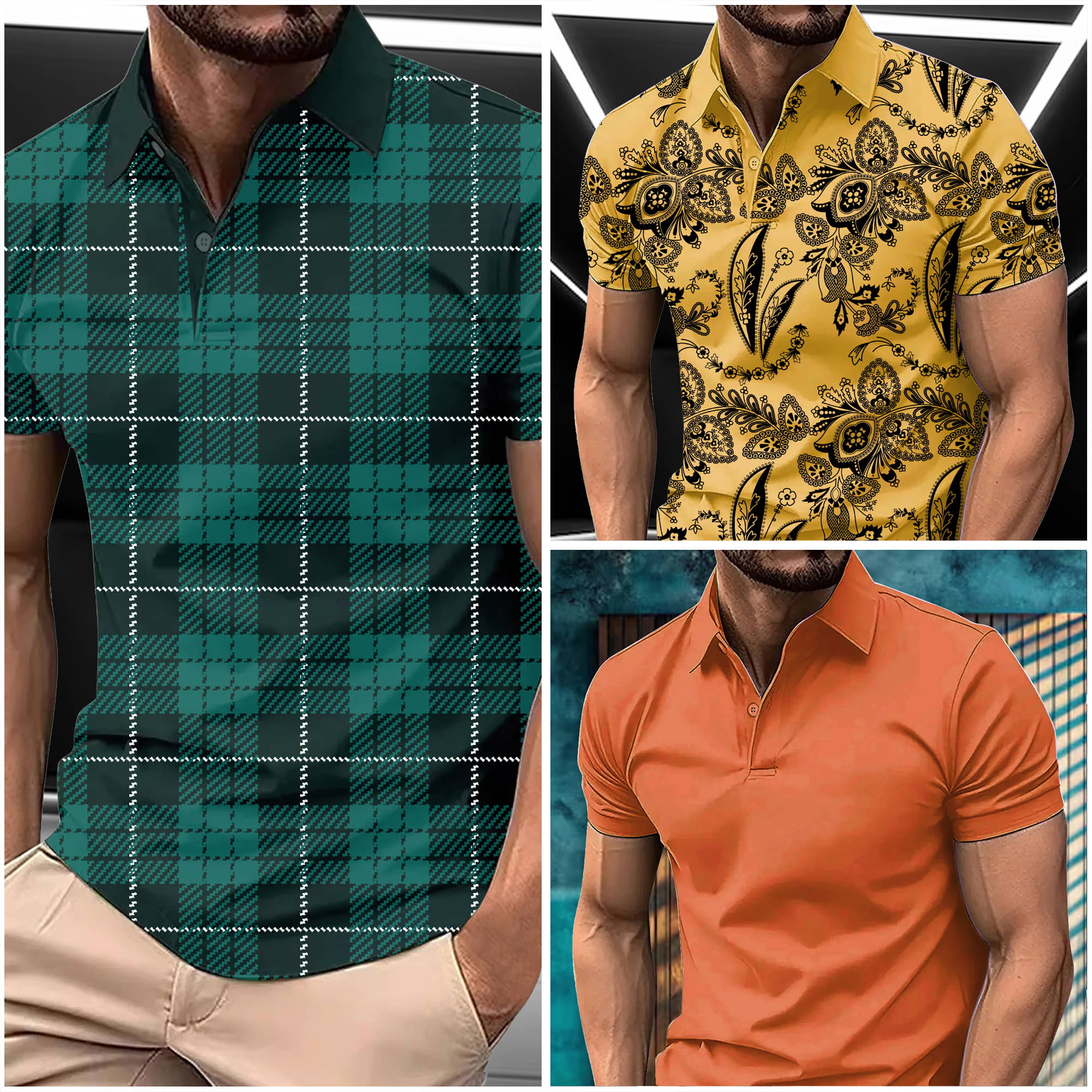 AIN6 Men Cotton Blend Regular Fit Printed Polo T Shirt ( Green )     			AIN6 Men Cotton Blend Regular Fit Printed Polo T Shirt ( Green )