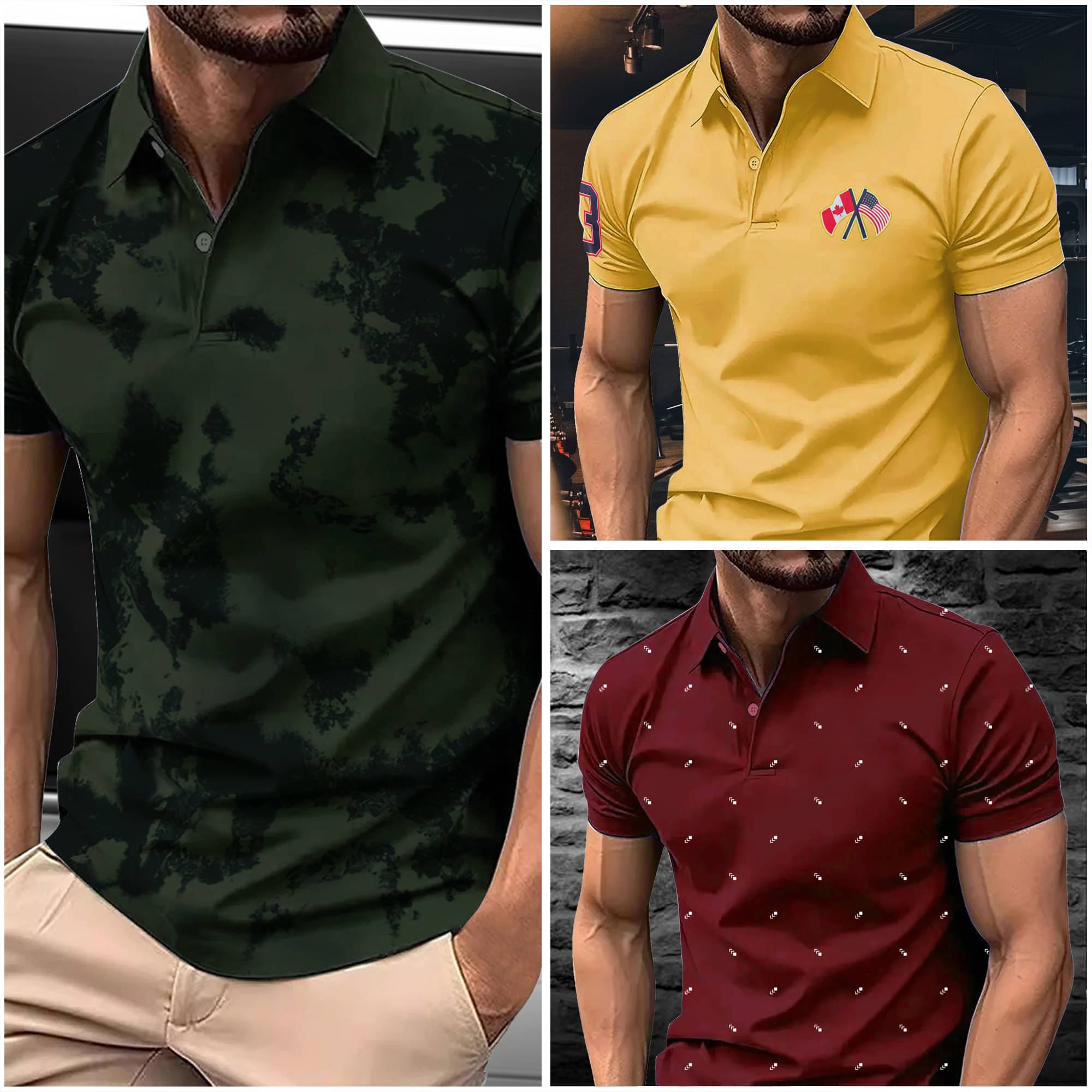     			AIN6 Men Cotton Blend Regular Fit Printed Polo T Shirt ( Multicolor )
