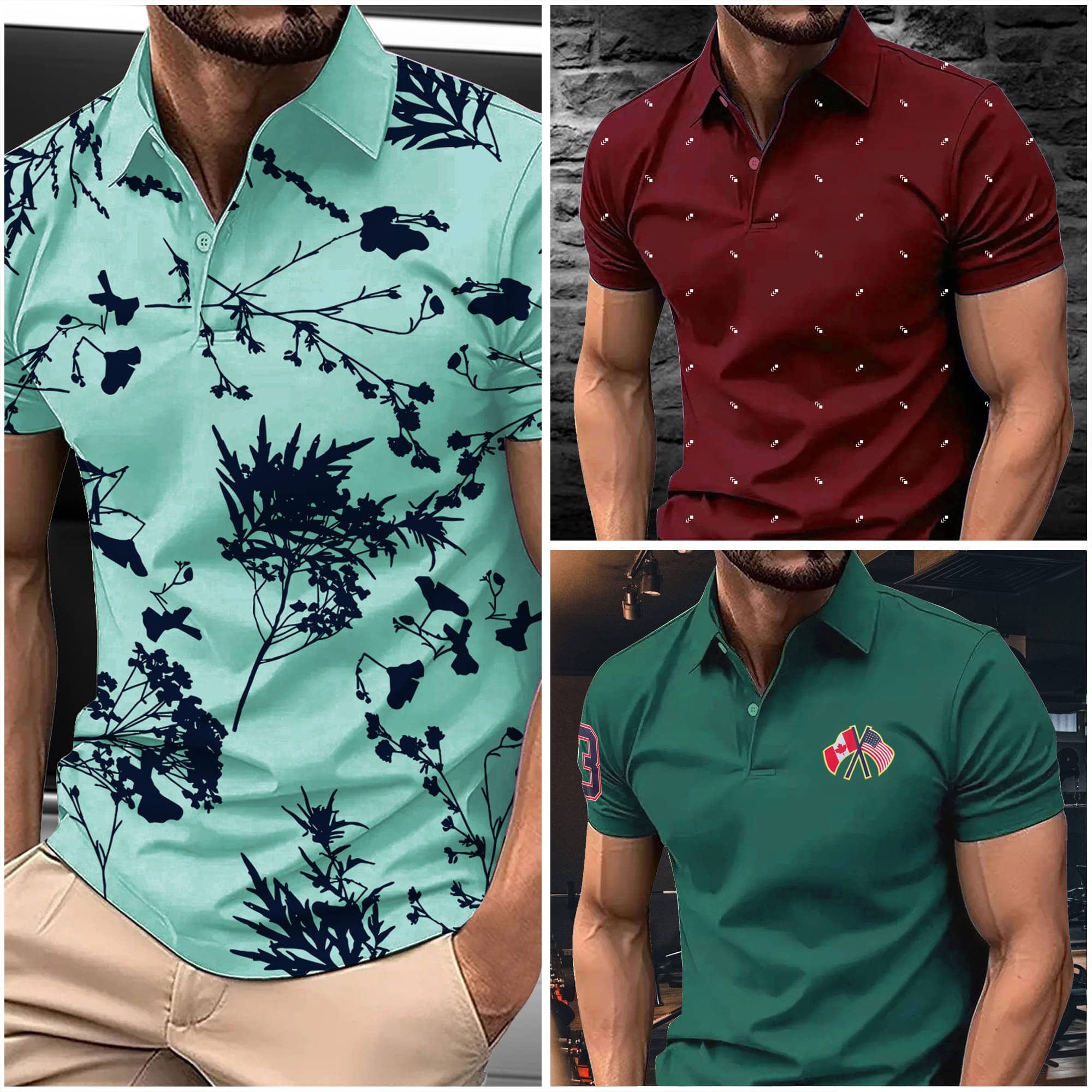AIN6 Men Cotton Blend Regular Fit Printed Polo T Shirt ( Aqua ) AIN6 Men Cotton Blend Regular Fit Printed Polo T Shirt ( Aqua )