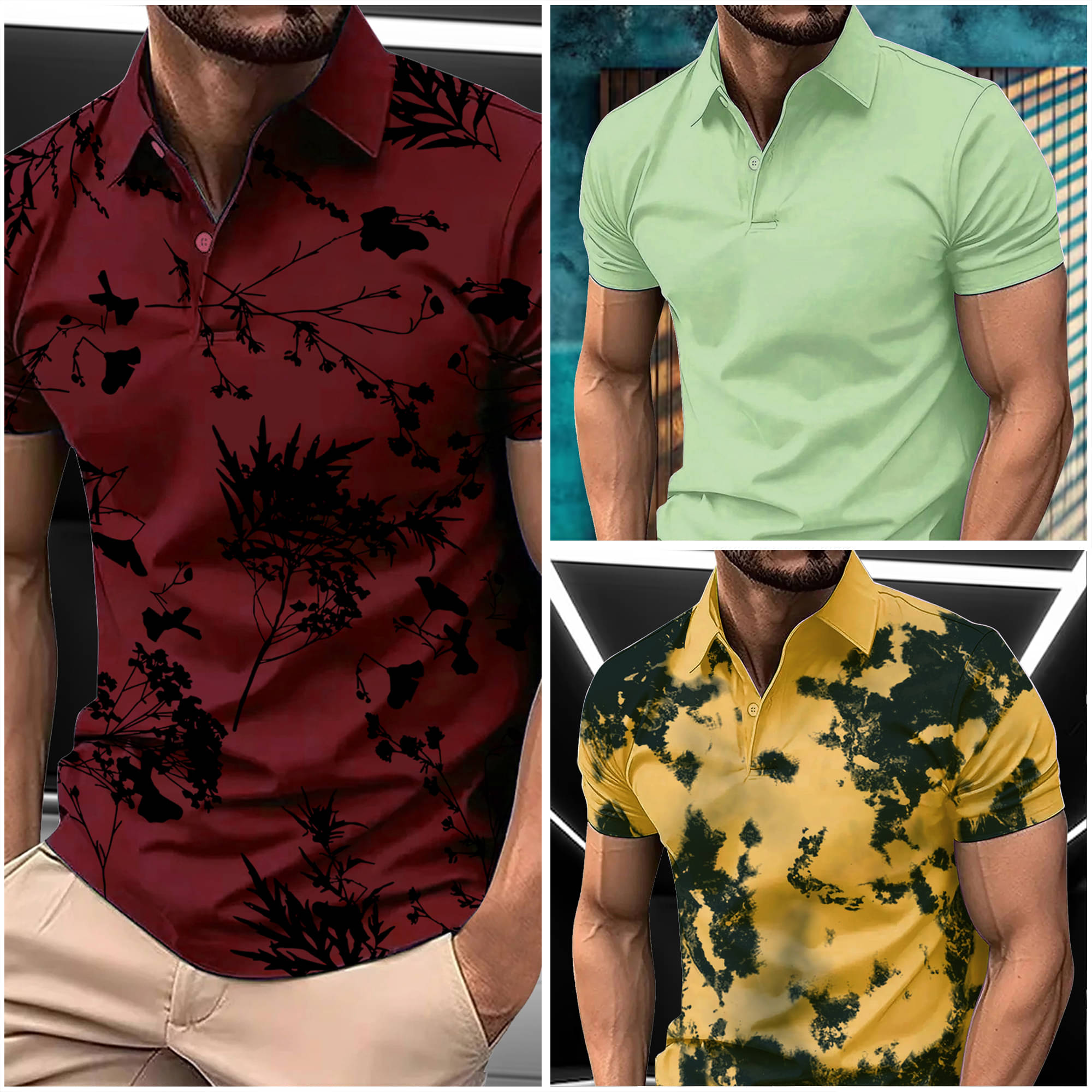 AIN6 Men Cotton Blend Regular Fit Printed Polo T Shirt ( Maroon ) AIN6 Men Cotton Blend Regular Fit Printed Polo T Shirt ( Maroon )
