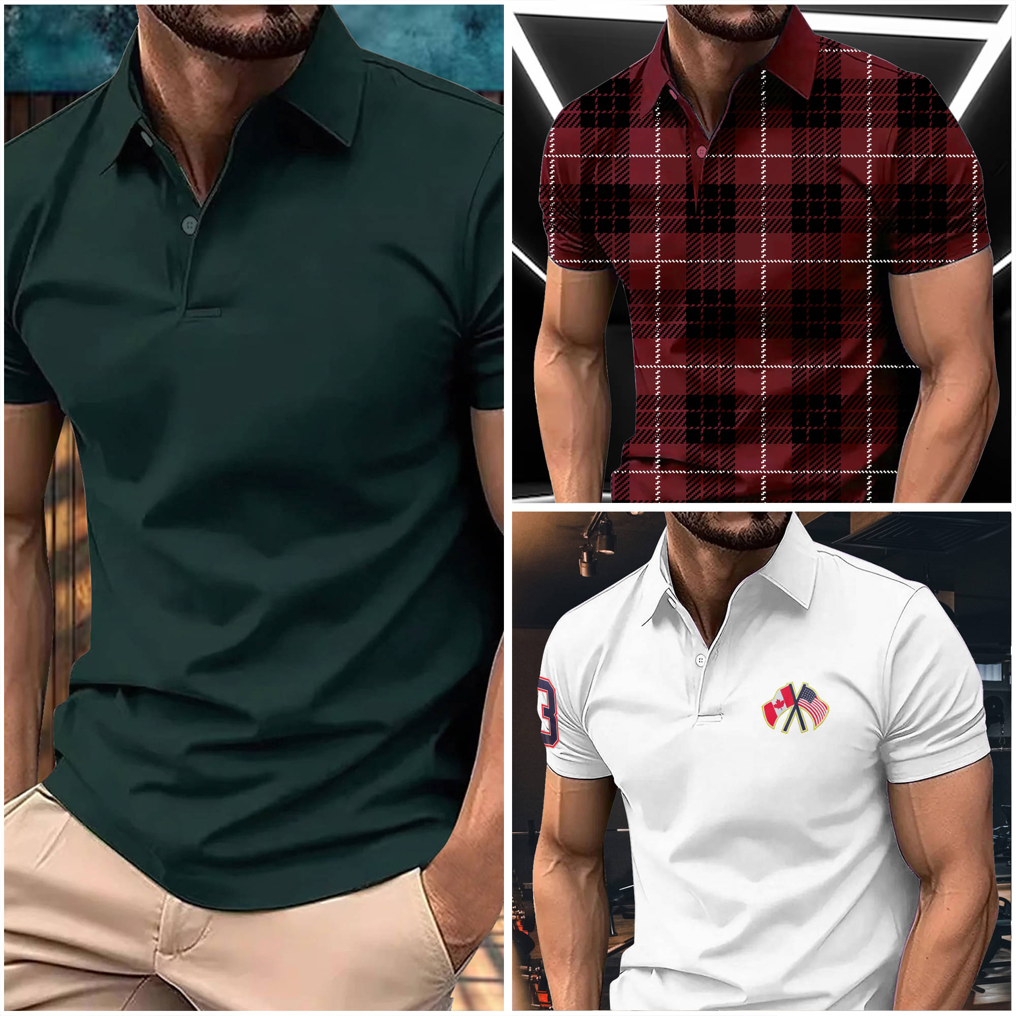     			AIN6 Men Cotton Blend Regular Fit Printed Polo T Shirt ( Olive Green )