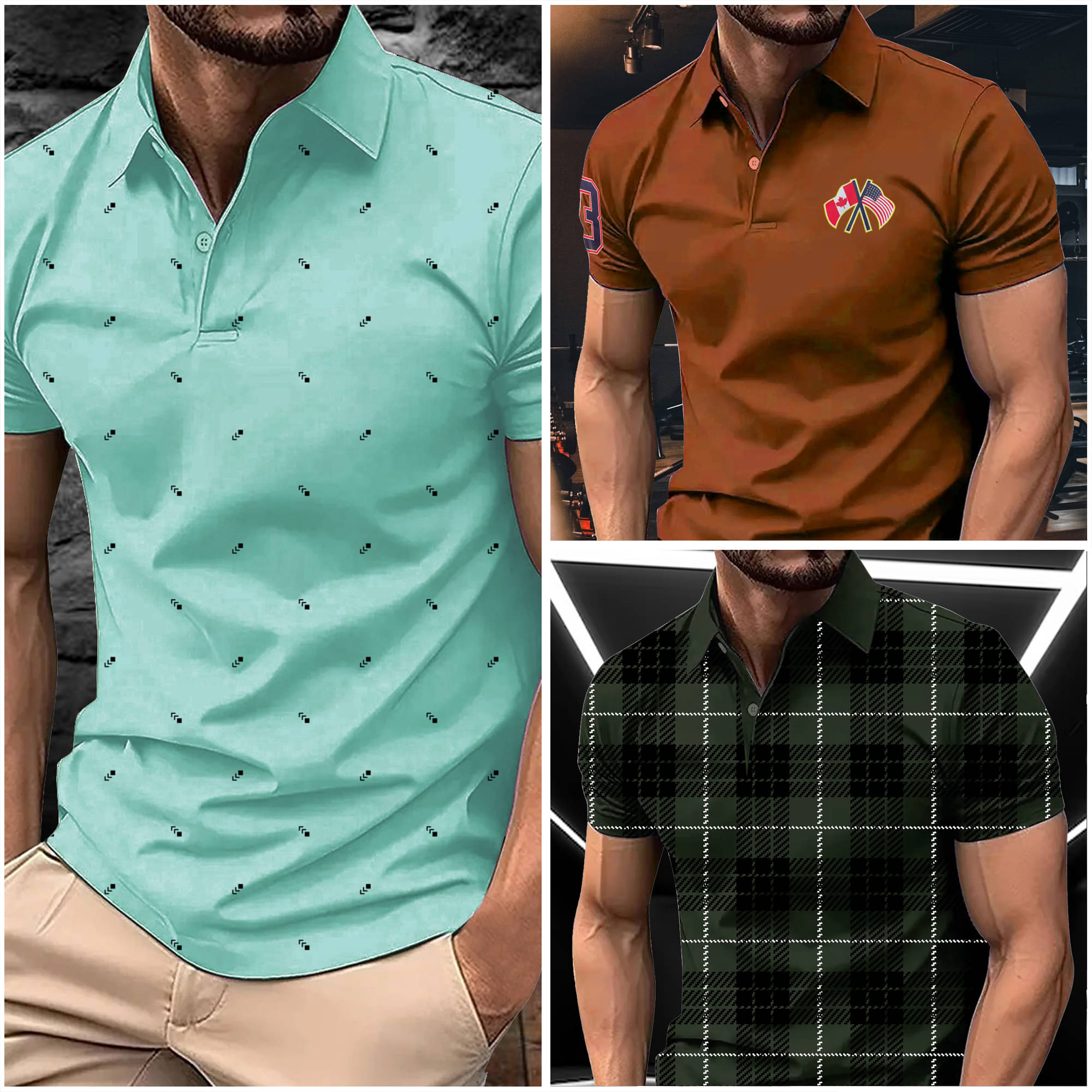 AIN6 Men Cotton Blend Regular Fit Printed Polo T Shirt ( Aqua ) AIN6 Men Cotton Blend Regular Fit Printed Polo T Shirt ( Aqua )