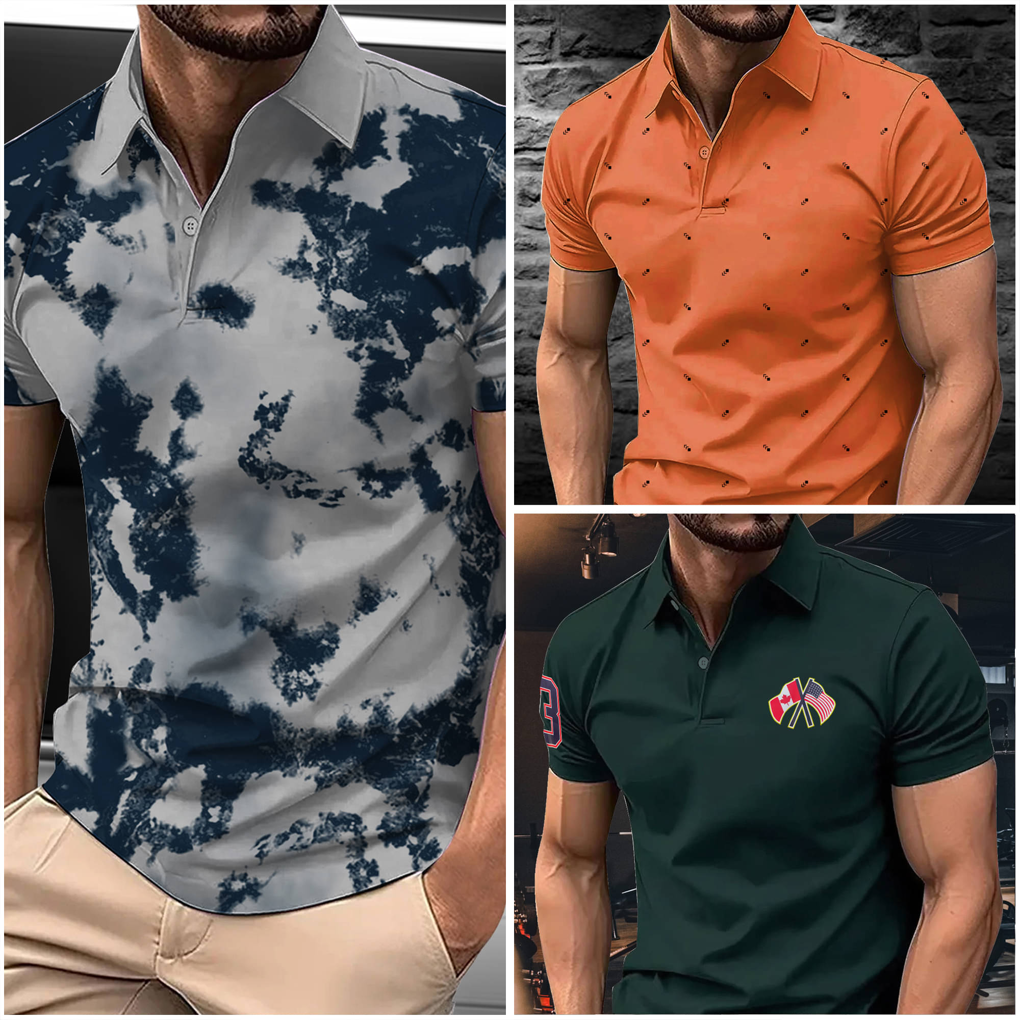 AIN6 Men Cotton Blend Regular Fit Printed Polo T Shirt ( Grey ) AIN6 Men Cotton Blend Regular Fit Printed Polo T Shirt ( Grey )