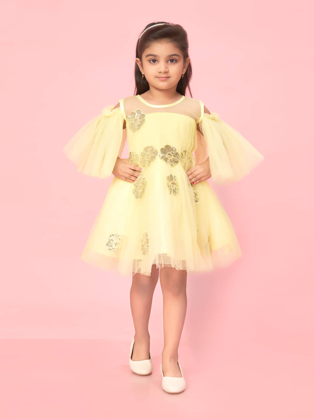 Aarika Net Frock For Girls ( Pack of 1 , Lemon ) Aarika Net Frock For Girls ( Pack of 1 , Lemon )