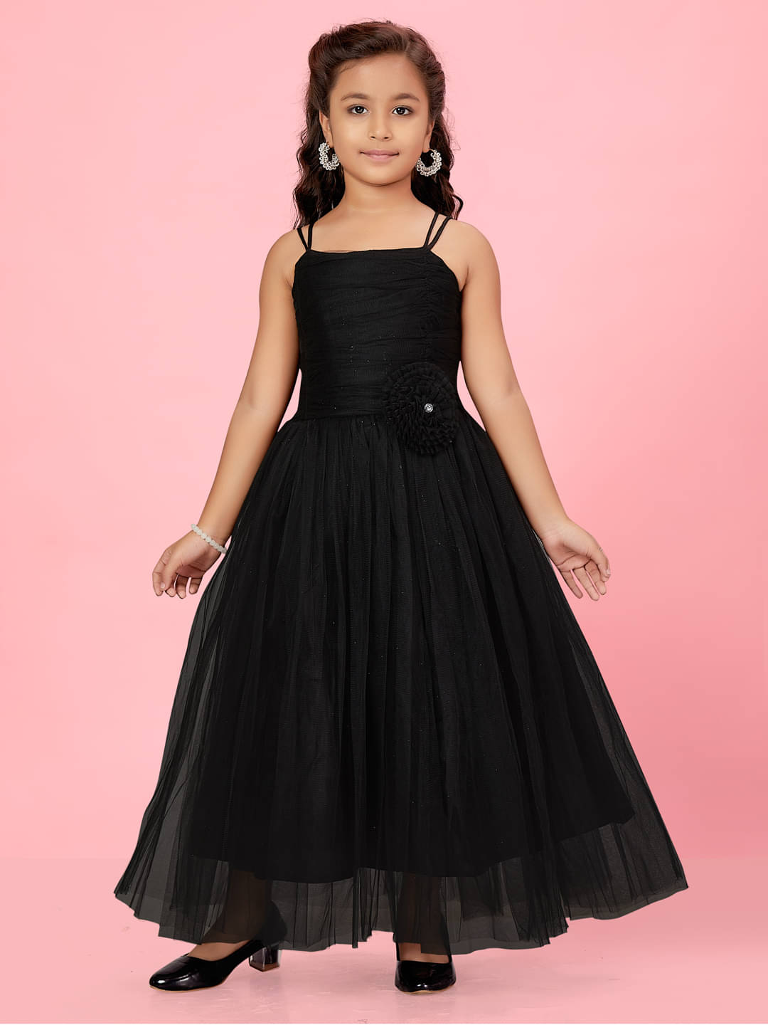 Aarika Net Gown For Girls ( Pack of 1 , Black ) Aarika Net Gown For Girls ( Pack of 1 , Black )