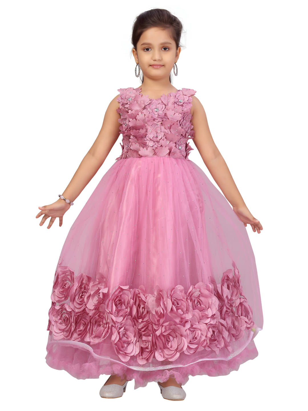 Aarika Net Gown For Girls ( Pack of 1 , Pink ) Aarika Net Gown For Girls ( Pack of 1 , Pink )