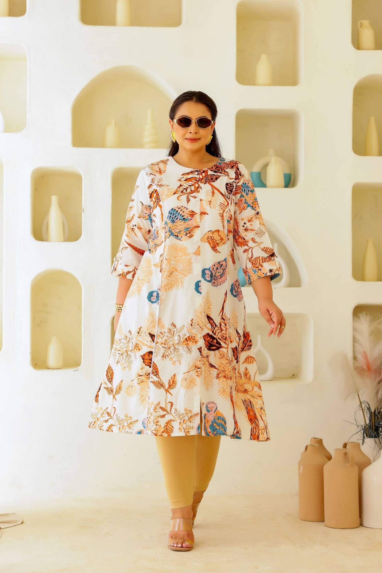     			Flavia Creation Women Cotton Printed A-line Kurti ( Multicolor )