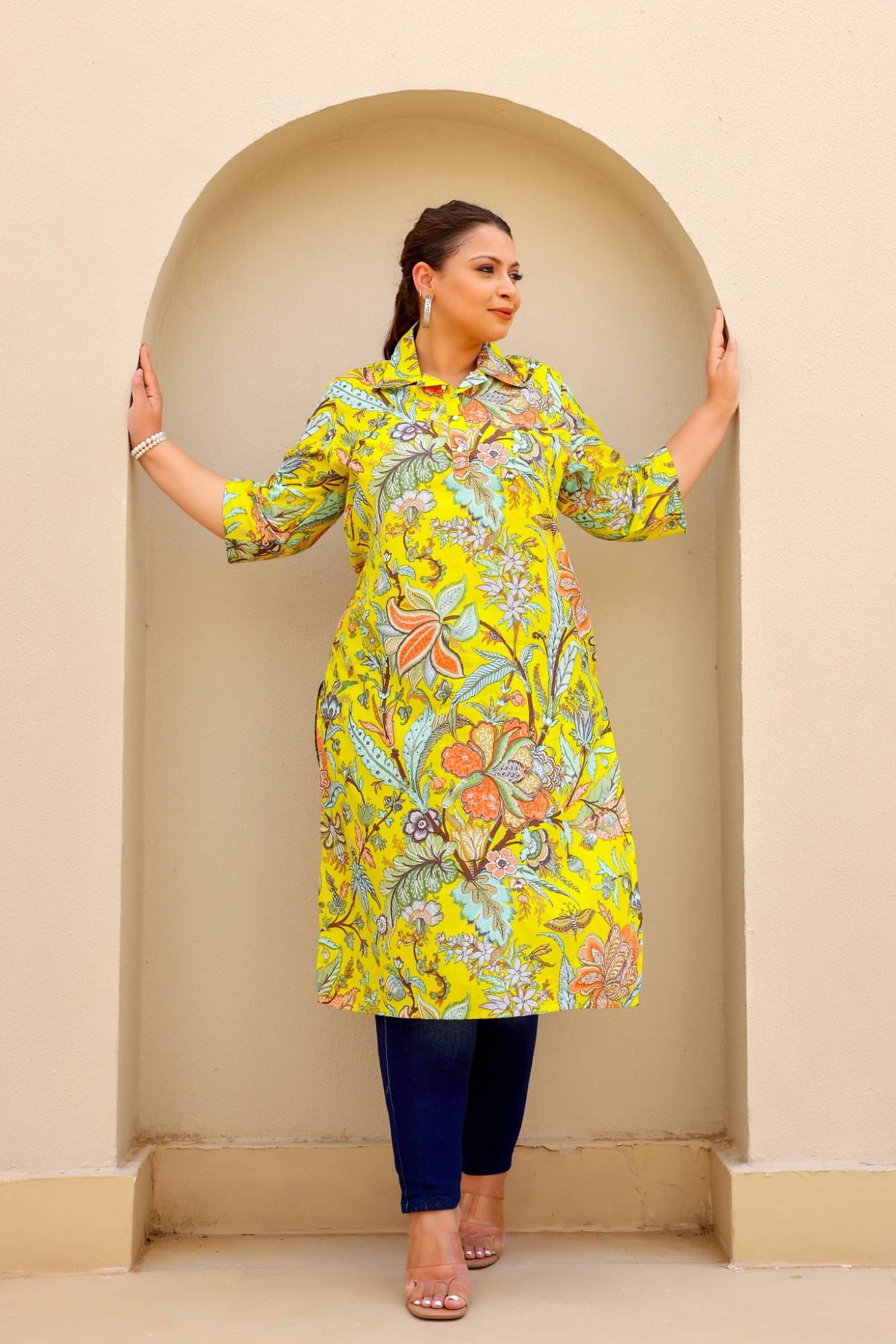 Flavia Creation Women Cotton Printed A-line Kurti ( Multicolor ) Flavia Creation Women Cotton Printed A-line Kurti ( Multicolor )