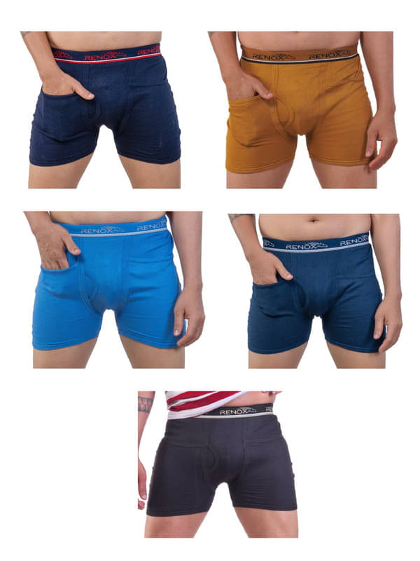 Renox Pack of 5 Cotton Trunks For Men's ( Multicolor ) Renox Pack of 5 Cotton Trunks For Men's ( Multicolor )