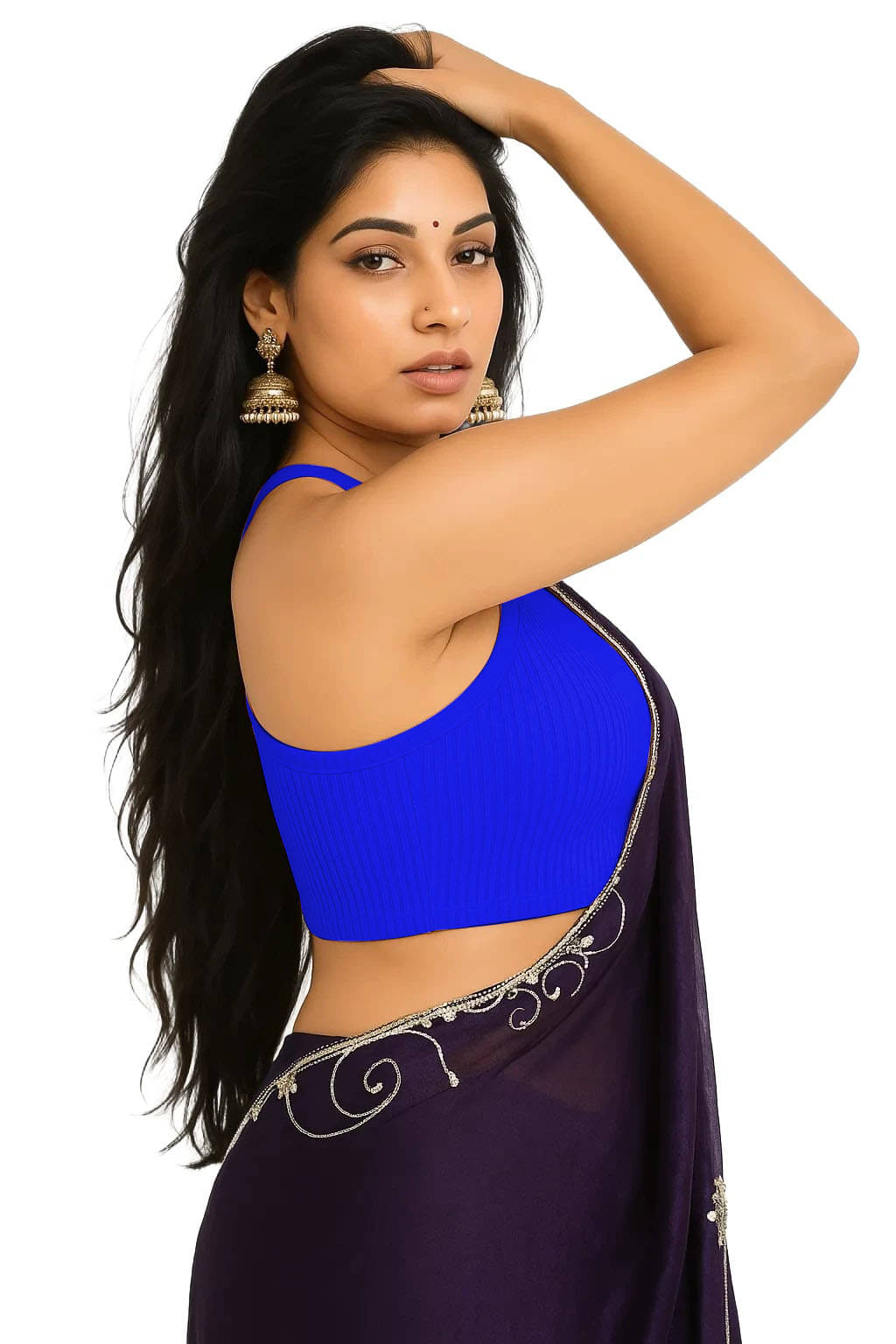 SOHOT Blue Readymade without Pad Cotton Women's Blouse ( Pack of 1 ) SOHOT Blue Readymade without Pad Cotton Women's Blouse ( Pack of 1 )