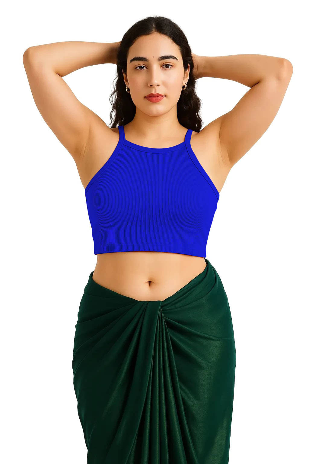     			SOHOT Blue Readymade without Pad Cotton Women's Blouse ( Pack of 1 )