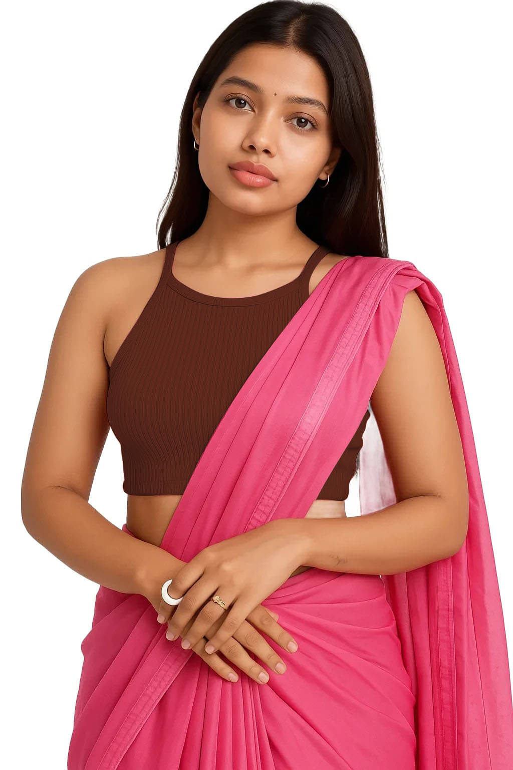     			SOHOT Brown Readymade without Pad Cotton Women's Blouse ( Pack of 1 )