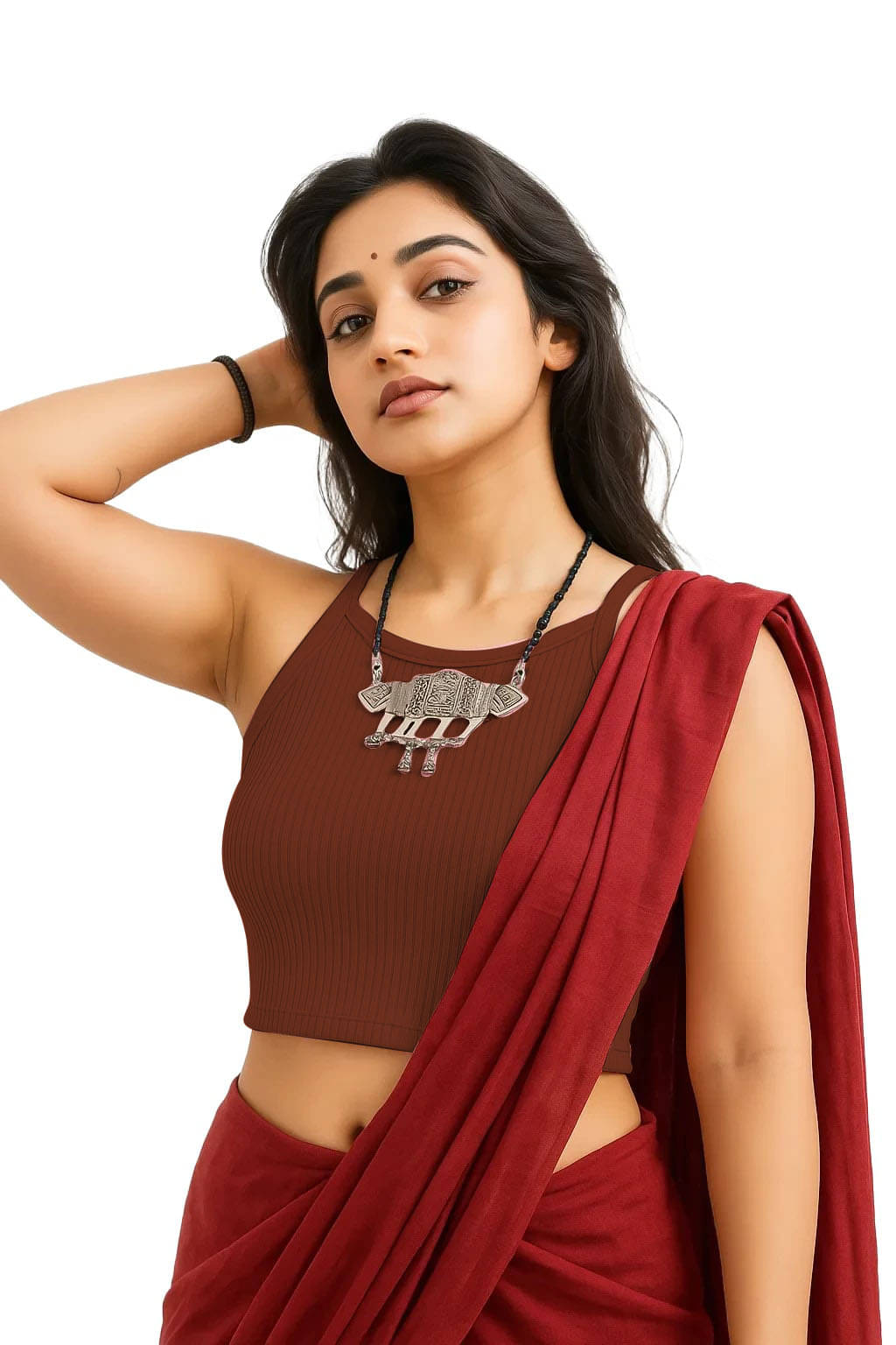     			SOHOT Brown Readymade without Pad Cotton Women's Blouse ( Pack of 1 )