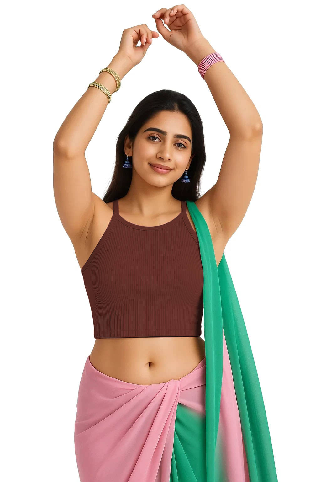     			SOHOT Brown Readymade without Pad Cotton Women's Blouse ( Pack of 1 )