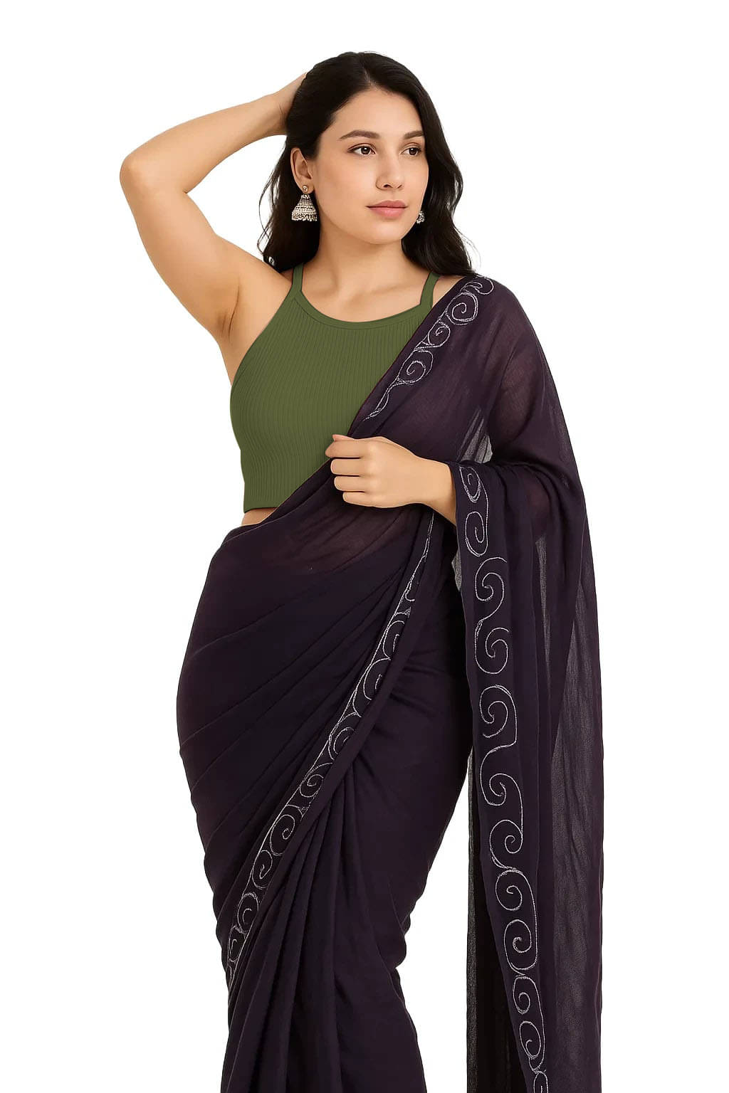     			SOHOT Green Readymade without Pad Cotton Women's Blouse ( Pack of 1 )