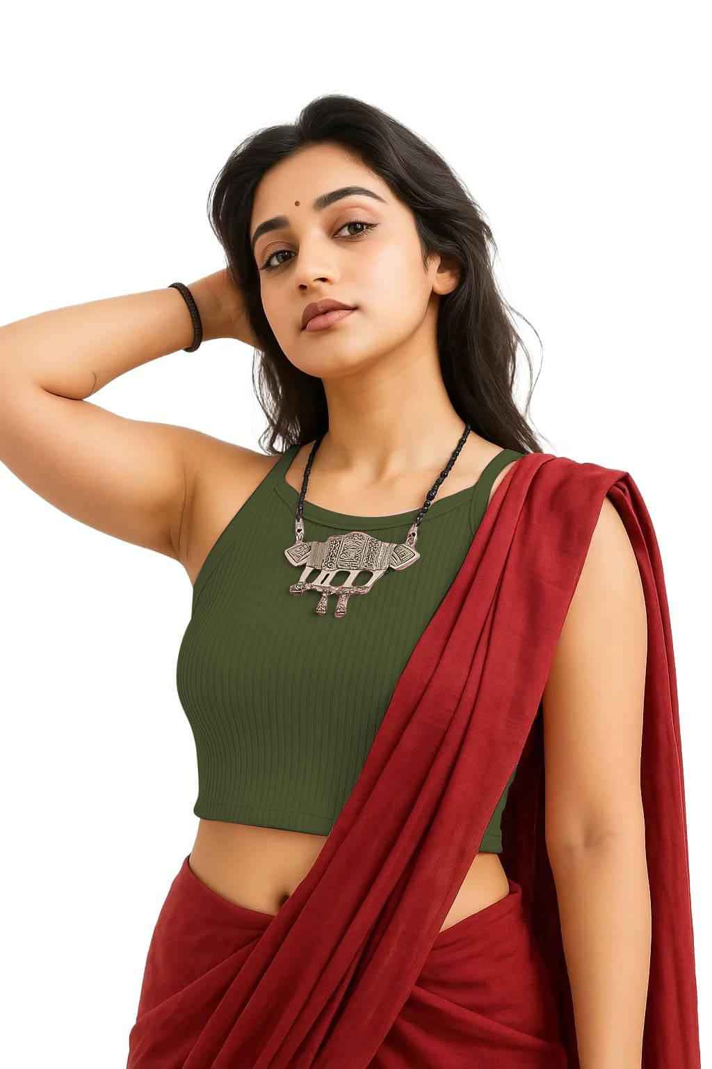     			SOHOT Green Readymade without Pad Cotton Women's Blouse ( Pack of 1 )
