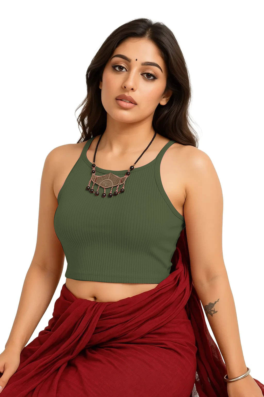     			SOHOT Green Readymade without Pad Cotton Women's Blouse ( Pack of 1 )