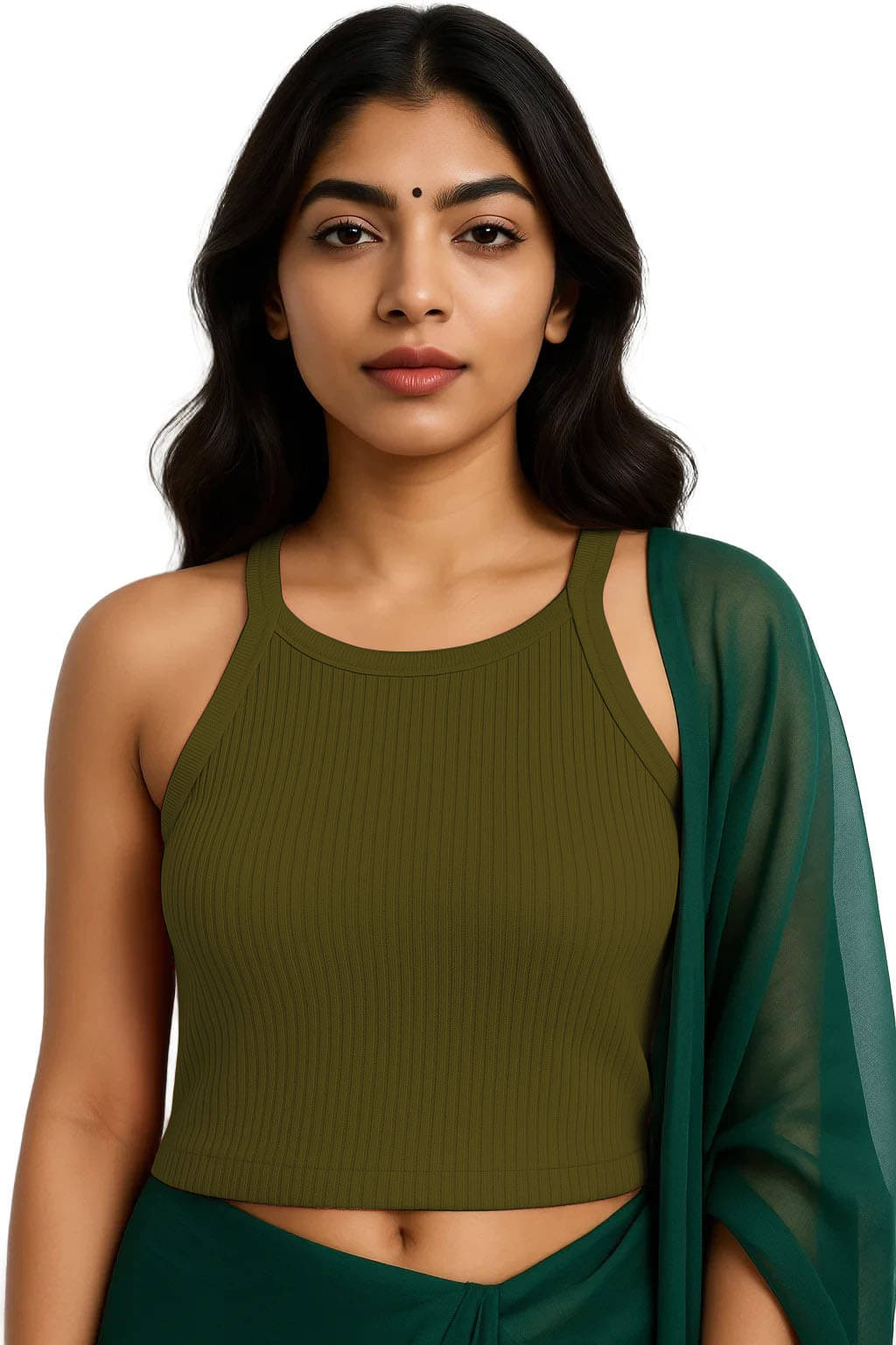     			SOHOT Green Readymade without Pad Cotton Women's Blouse ( Pack of 1 )