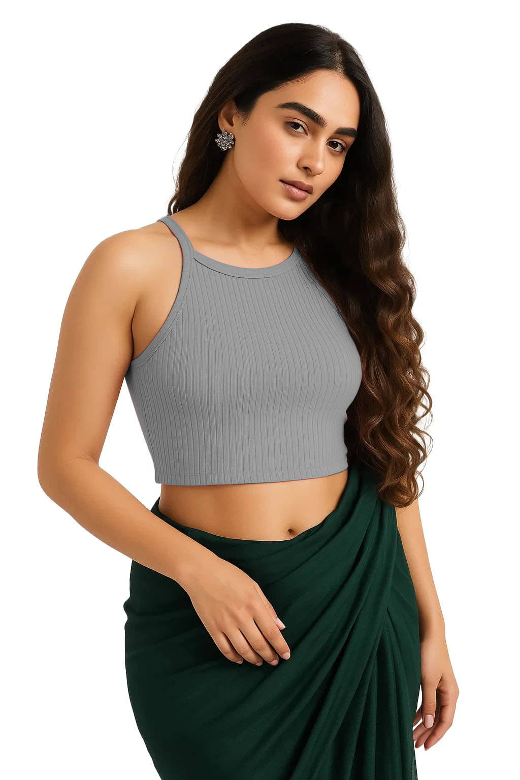     			SOHOT Grey Readymade without Pad Cotton Women's Blouse ( Pack of 1 )