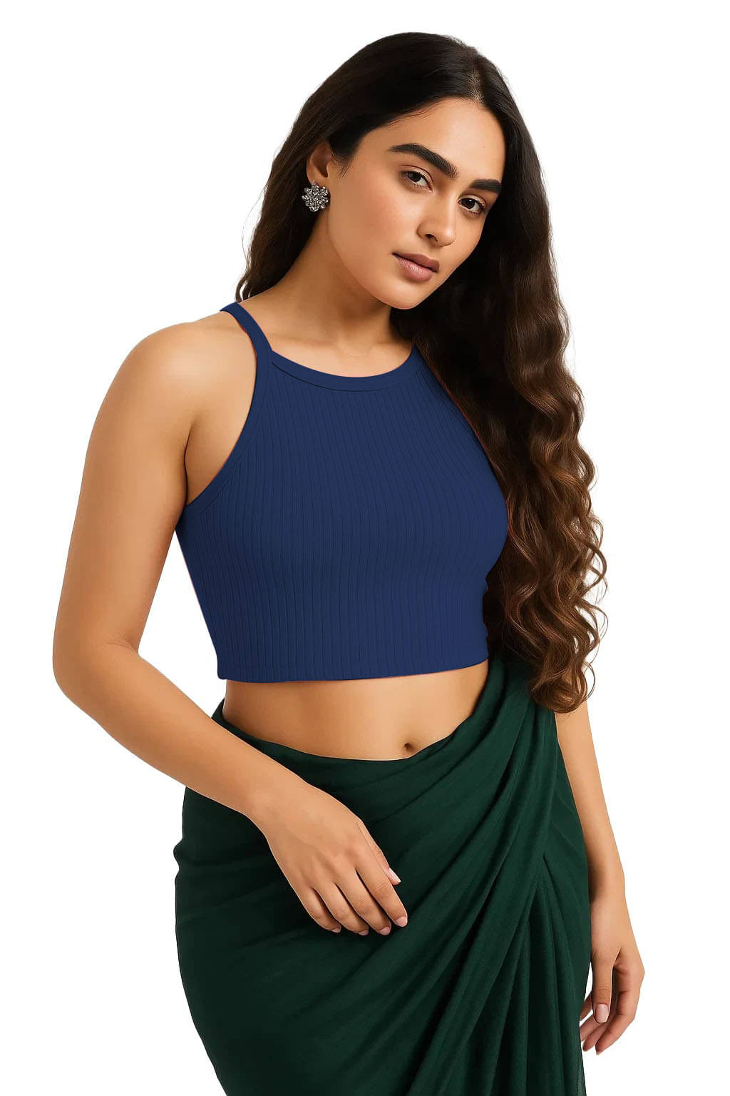 SOHOT Navy Blue Readymade without Pad Cotton Women's Blouse ( Pack of 1 ) SOHOT Navy Blue Readymade without Pad Cotton Women's Blouse ( Pack of 1 )