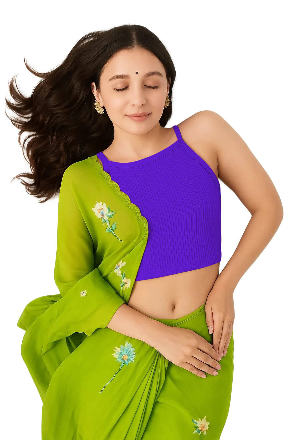     			SOHOT Purple Readymade without Pad Cotton Women's Blouse ( Pack of 1 )
