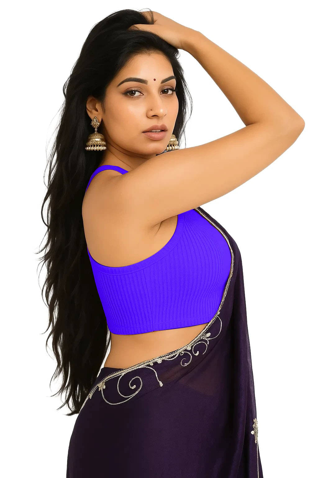     			SOHOT Purple Readymade without Pad Cotton Women's Blouse ( Pack of 1 )