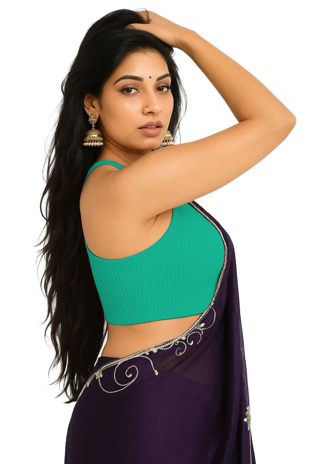     			SOHOT Sea Green Readymade without Pad Cotton Women's Blouse ( Pack of 1 )