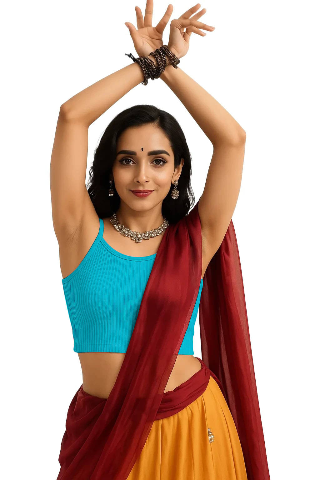     			SOHOT Turquoise Readymade without Pad Cotton Women's Blouse ( Pack of 1 )