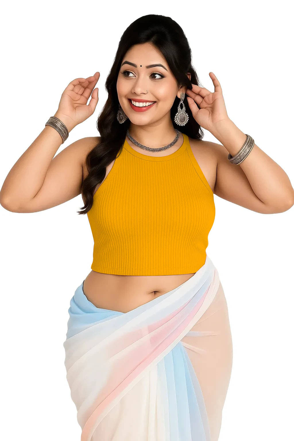     			SOHOT Yellow Readymade without Pad Cotton Women's Blouse ( Pack of 1 )
