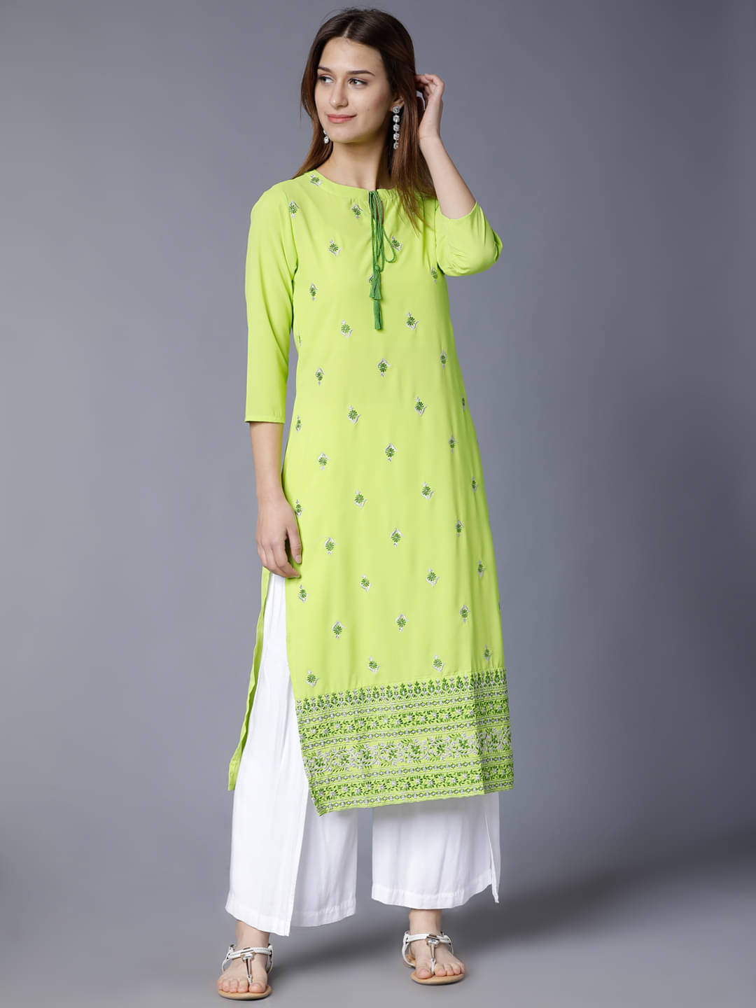 Vishudh Women Polyester Printed Straight Kurti ( Multicolor )     			Vishudh Women Polyester Printed Straight Kurti ( Multicolor )