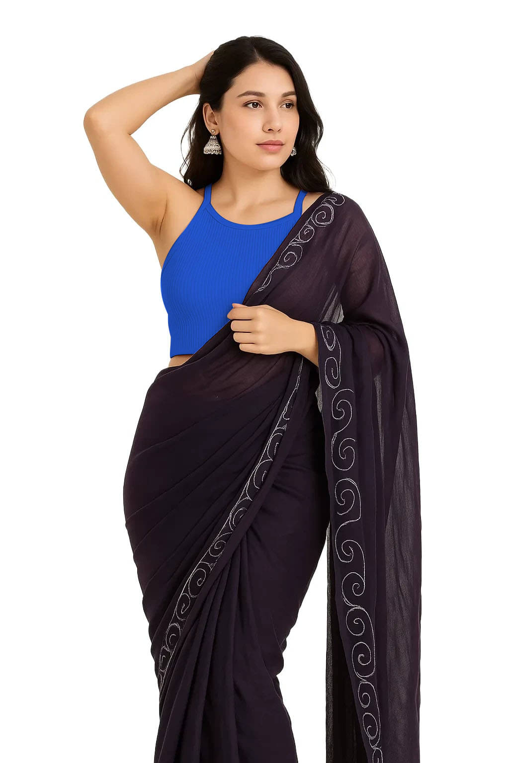     			SOHOT Blue Readymade without Pad Cotton Women's Blouse ( Pack of 1 )