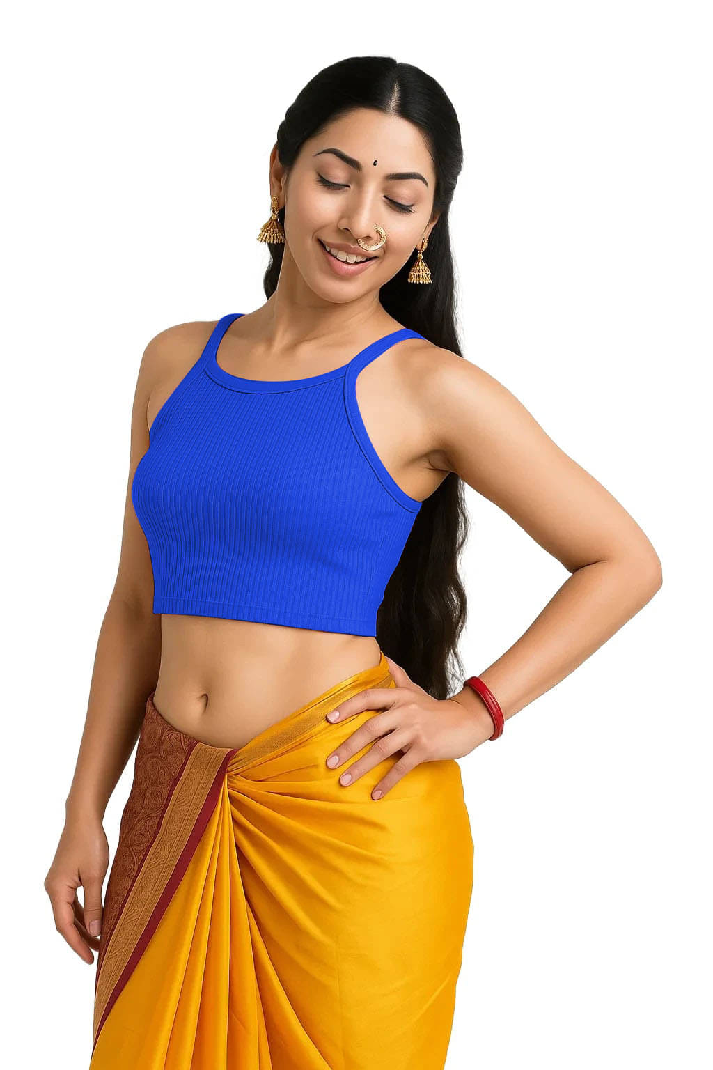 SOHOT Blue Readymade without Pad Cotton Women's Blouse ( Pack of 1 ) SOHOT Blue Readymade without Pad Cotton Women's Blouse ( Pack of 1 )