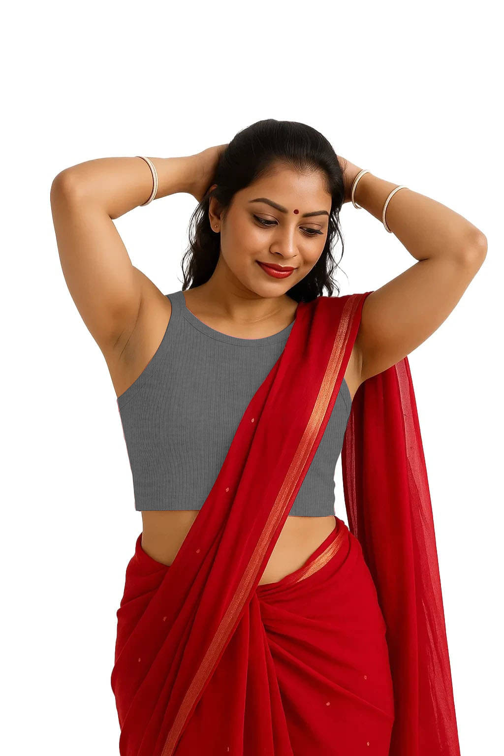     			SOHOT Charcoal Readymade without Pad Cotton Women's Blouse ( Pack of 1 )