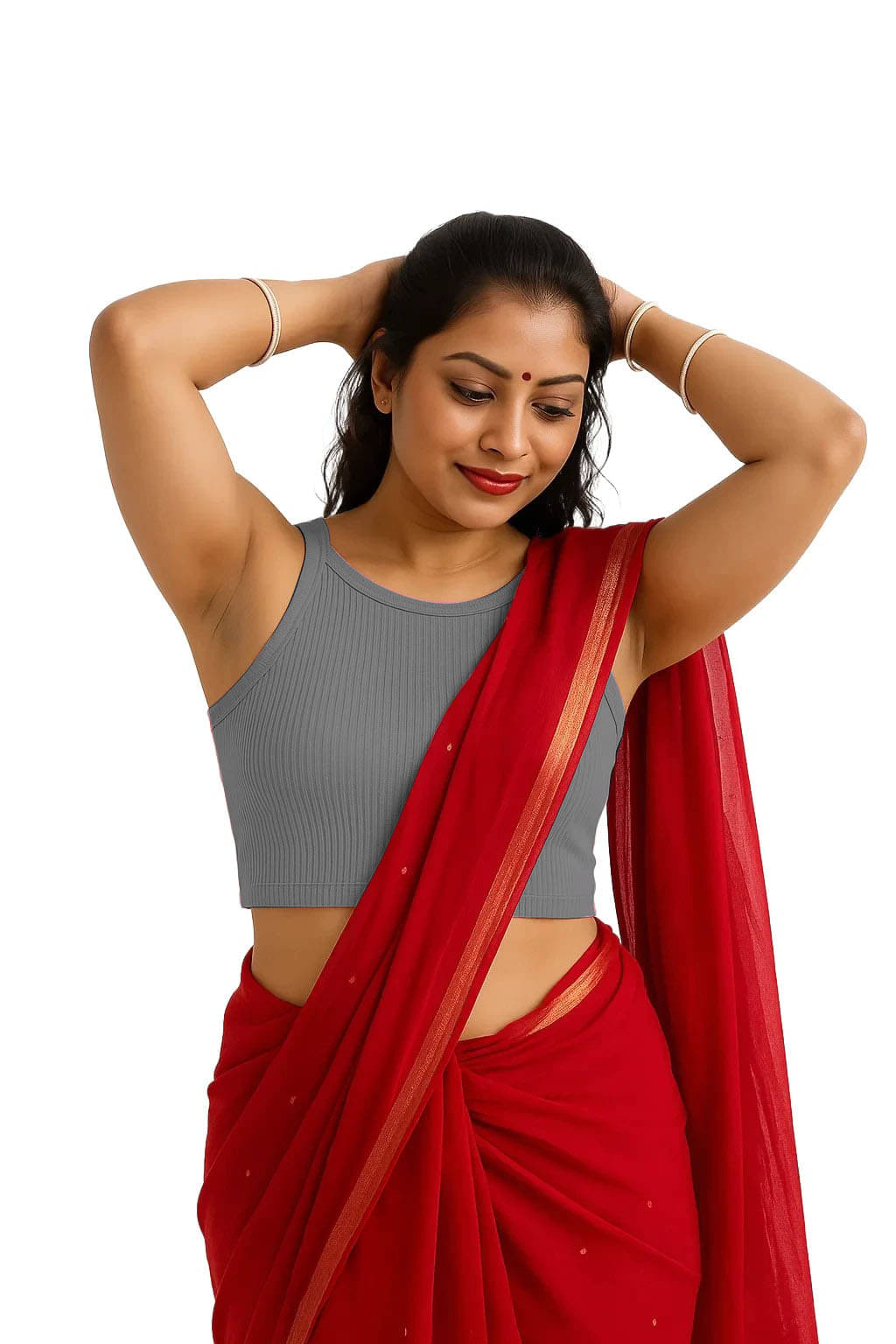     			SOHOT Grey Readymade without Pad Cotton Women's Blouse ( Pack of 1 )