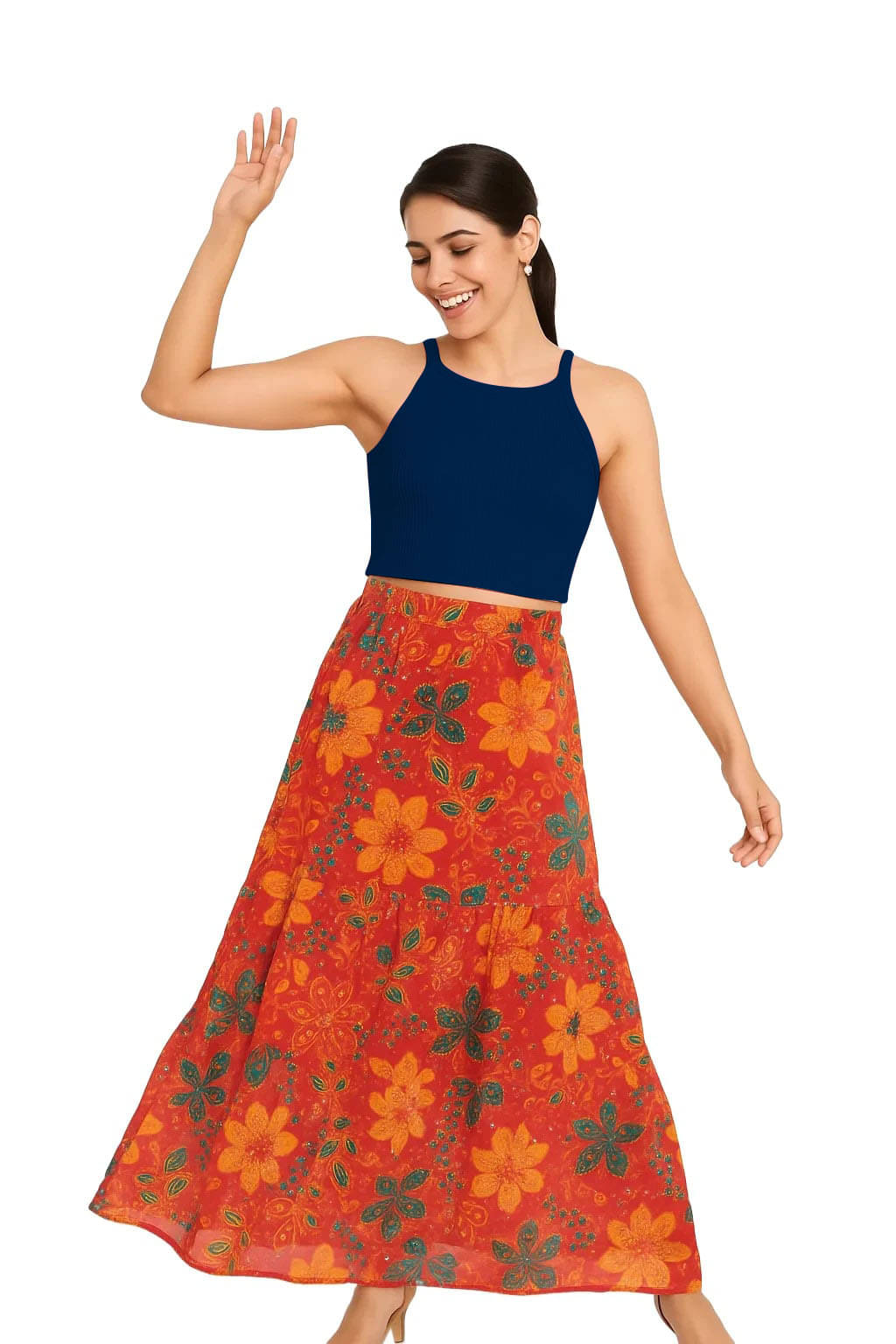     			SOHOT Navy Blue Readymade without Pad Cotton Women's Blouse ( Pack of 1 )