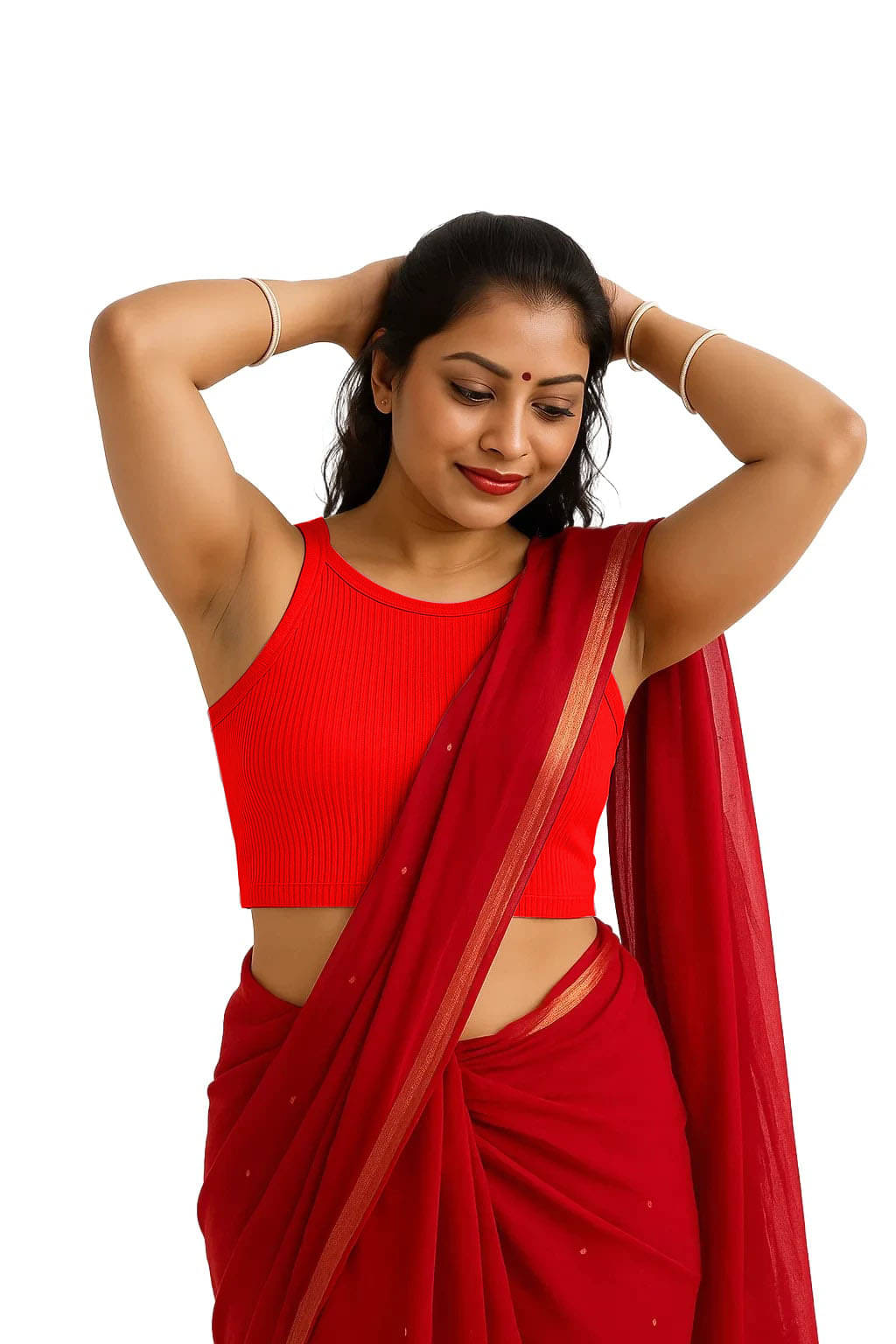     			SOHOT Red Readymade without Pad Cotton Women's Blouse ( Pack of 1 )