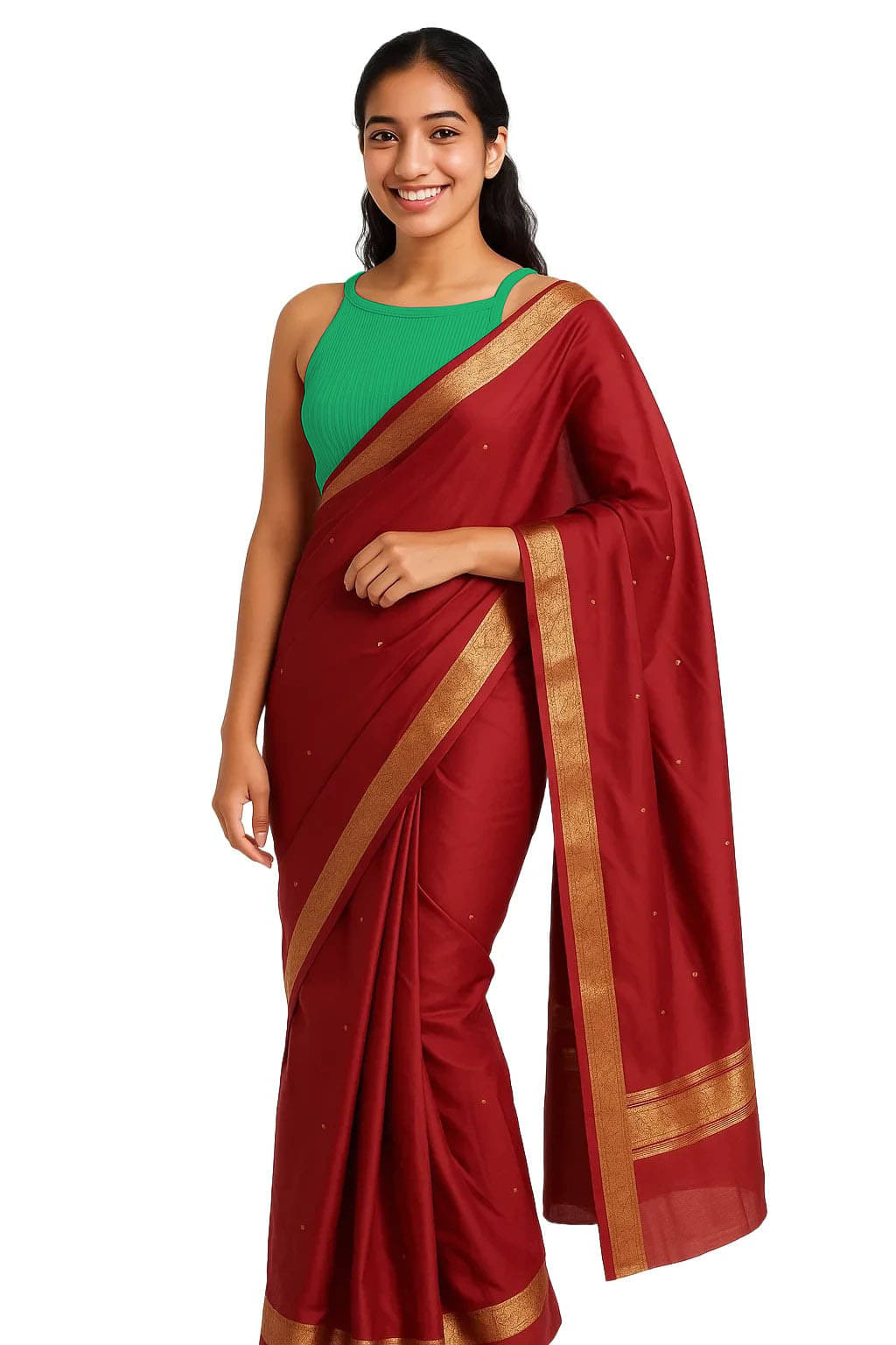     			SOHOT Sea Green Readymade without Pad Cotton Women's Blouse ( Pack of 1 )